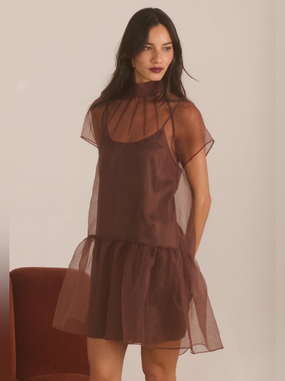 Few Moda o.p.t Joni Sheer Layered Mini Dress